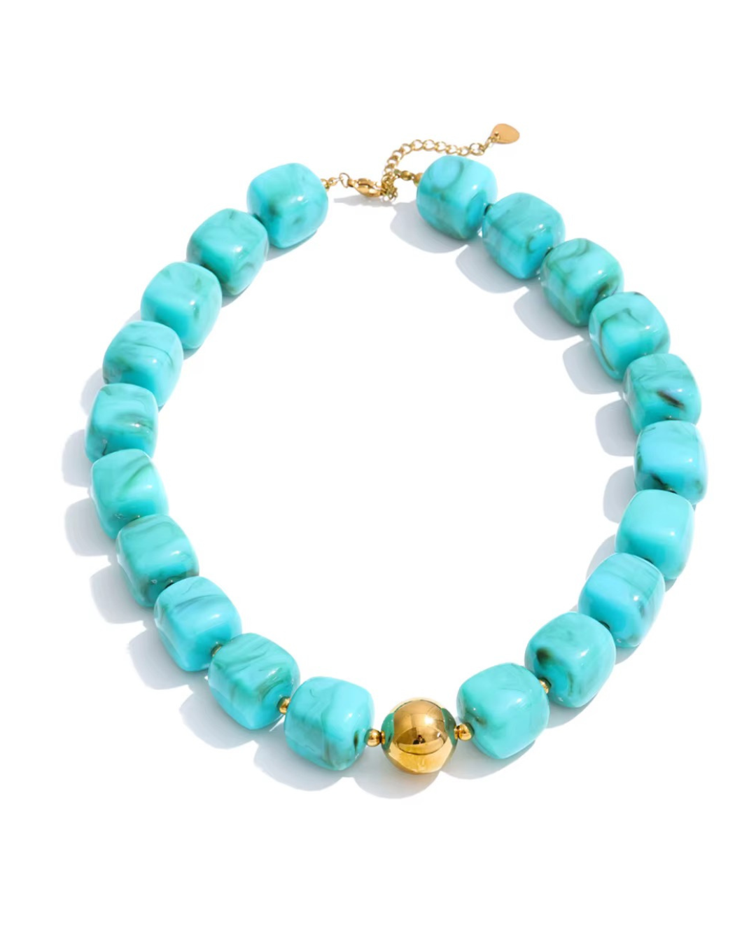 Boba Beaded Necklace Aqua