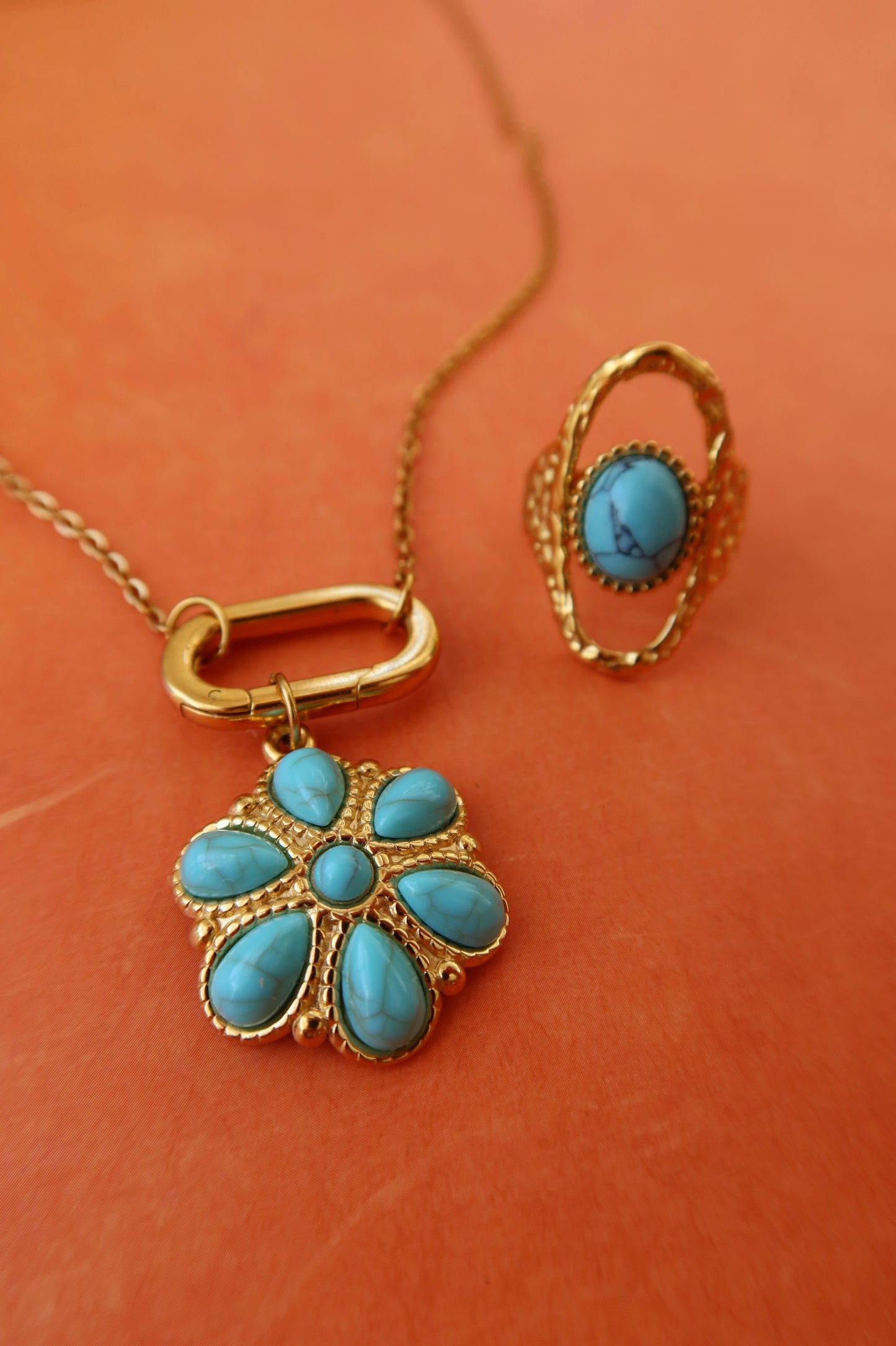 Turquoise Flower Charm