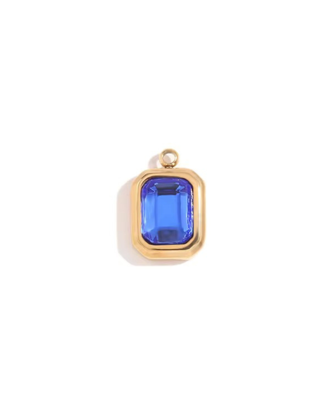September Sapphire Rectangle Charm