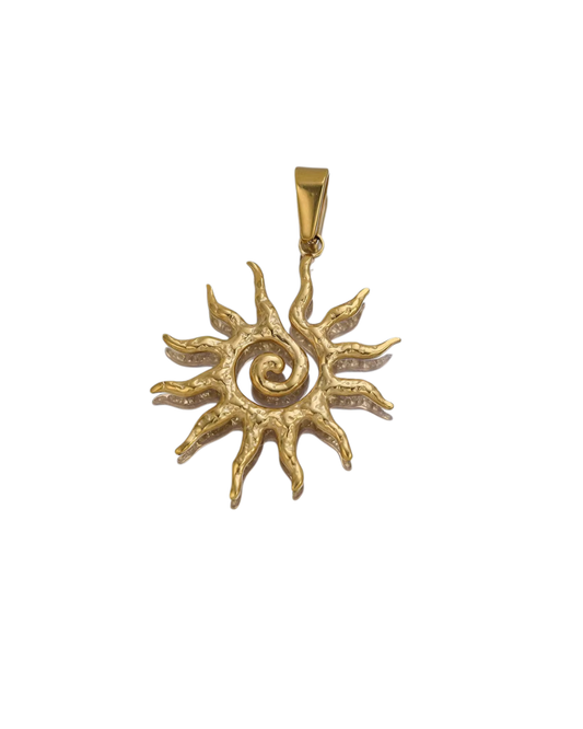 Large Spiral Sun Charm