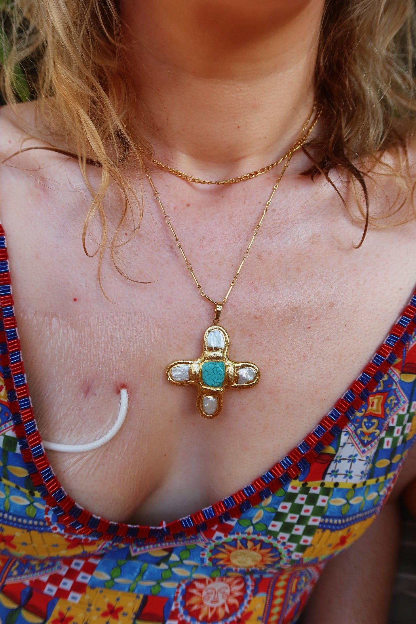 Lagoon Cross Necklace