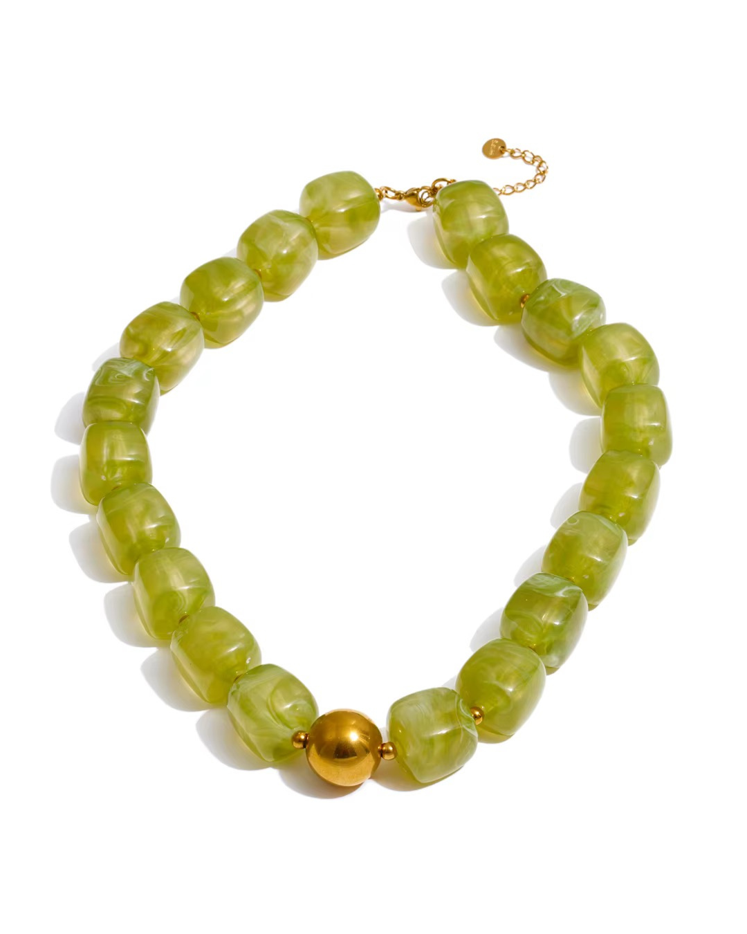 Boba Beaded Necklace Green