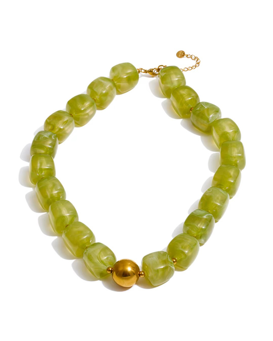 Boba Beaded Necklace Green