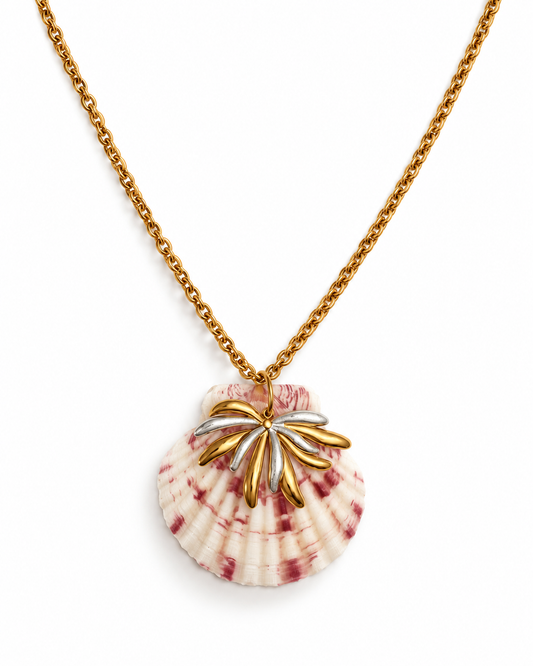 Fan Shell Charm Necklace