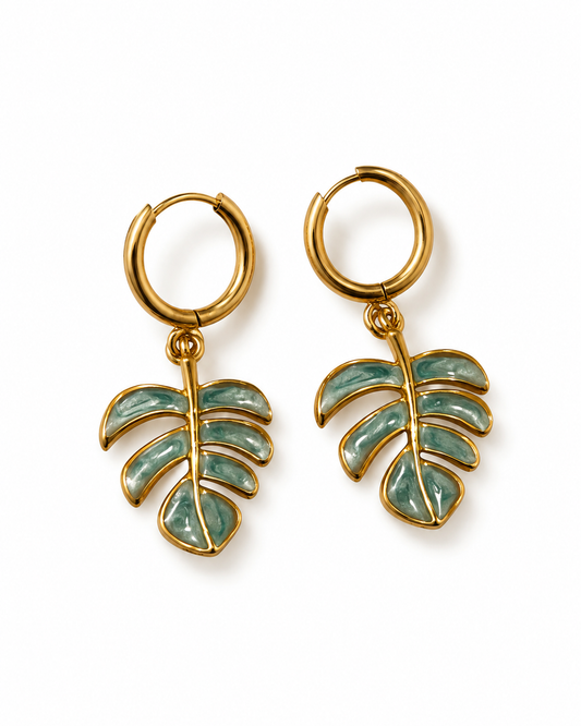 Tropical leaf earrings