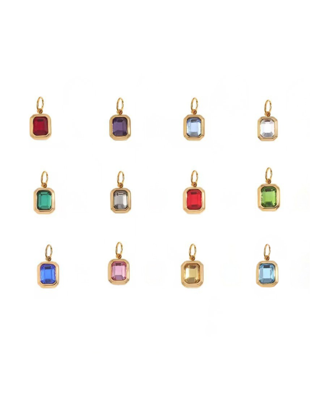November Citrine Rectangle Charm