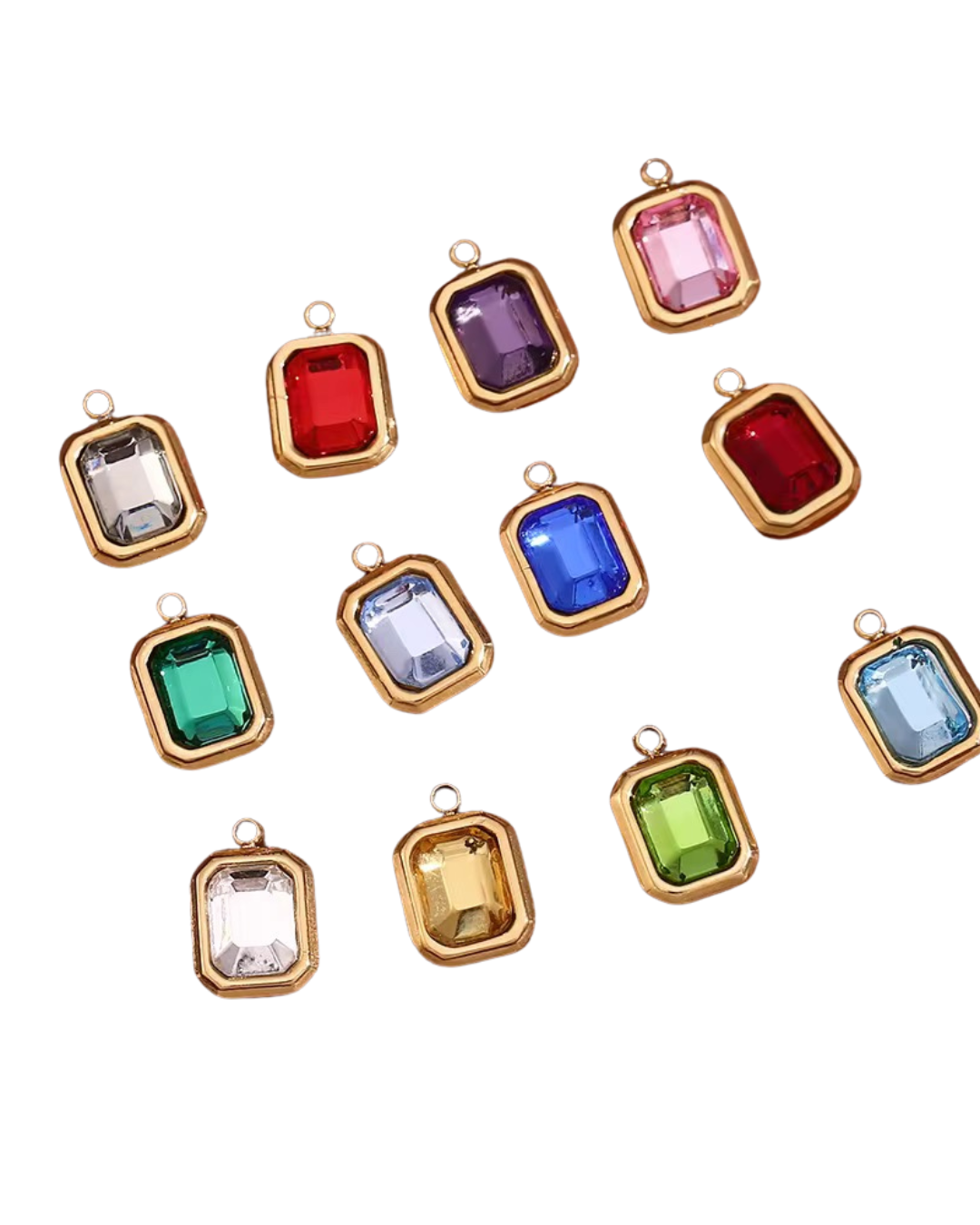 November Citrine Rectangle Charm