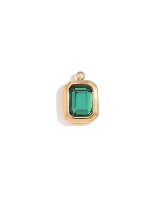 May Emerald Rectangle Charm
