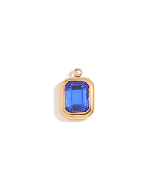 September Sapphire  Rectangle Charm