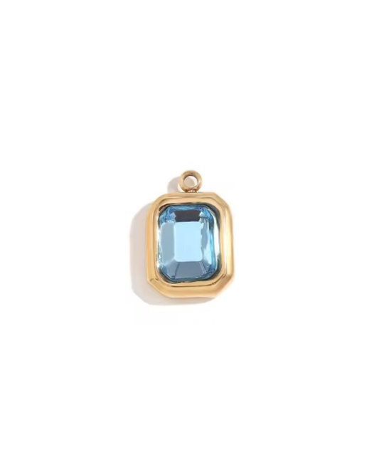 December Blue Topaz Rectangle Charm