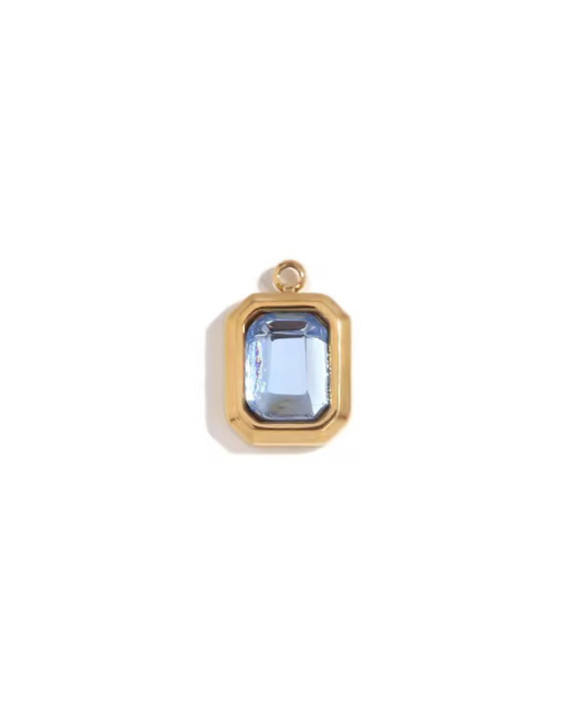March Aquamarine Rectangle Charm